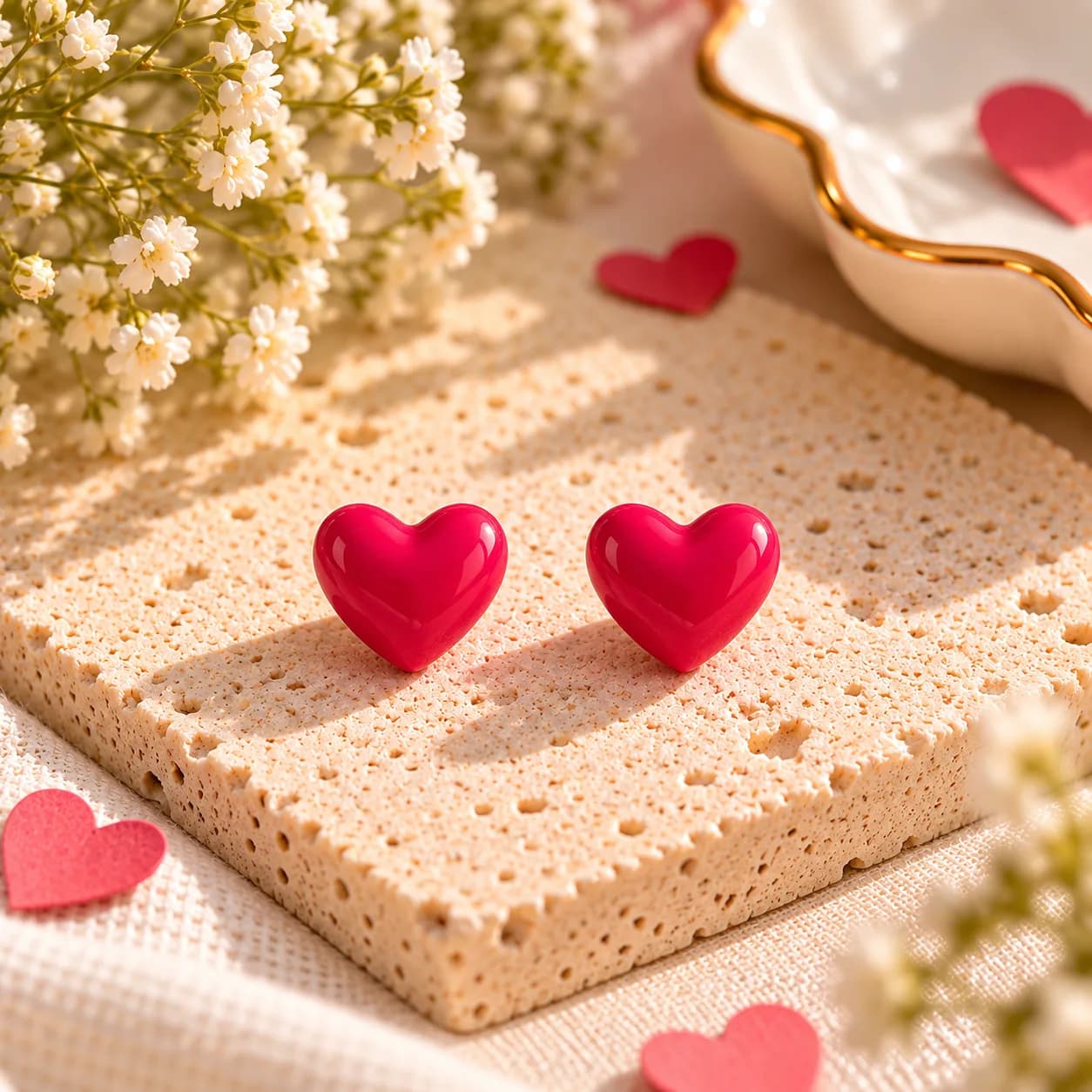 Handmade Cute Mini Heart Studs