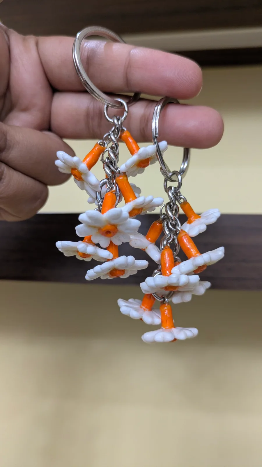 Handcrafted Shiuli Bunch Keychain |  Night Jasmine Flowers — 2